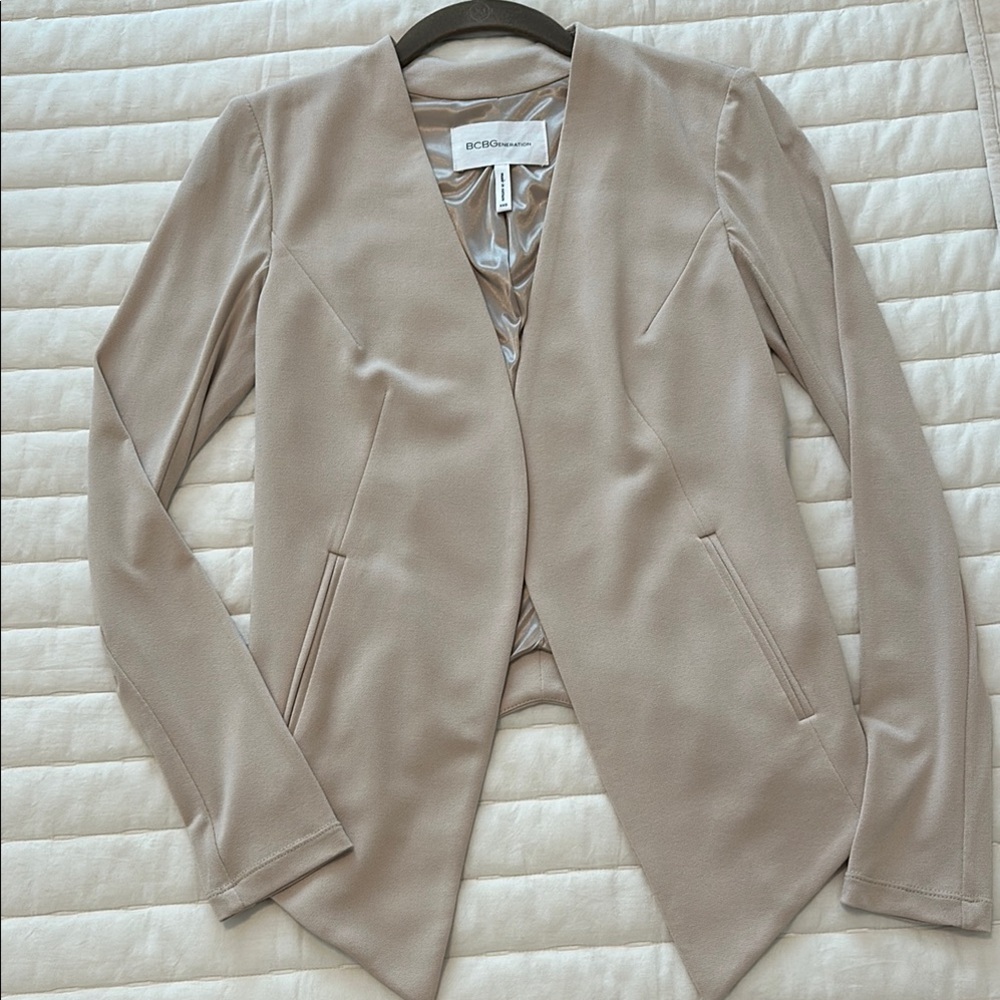 BCBGMaxAzria Tan Blazer Modern Minimalist Design